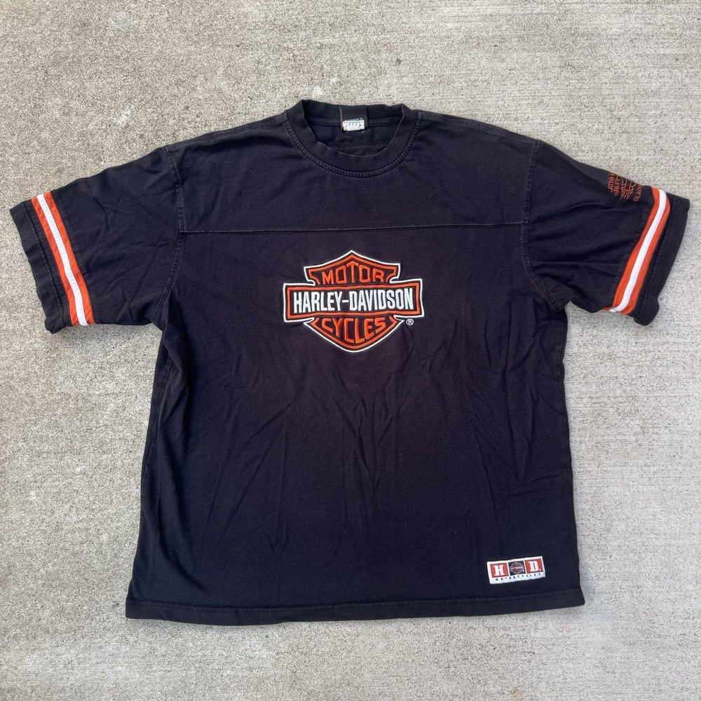 Harley Davidson Embroidered T-Shirt‎ Biker Motorcycle Y2K Streetwear